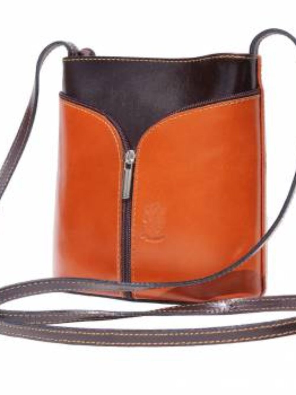 New Florence Leather Market cognac and brown Italian leather crossbody bag